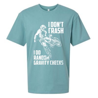 I Dont Crash I Do Random Gravity Checks Funny Motocross Sueded Cloud Jersey T-Shirt