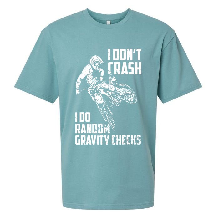 I Dont Crash I Do Random Gravity Checks Funny Motocross Sueded Cloud Jersey T-Shirt