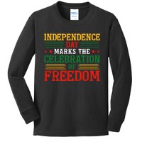 Independence Day Celebration Graphic Kids Long Sleeve Shirt