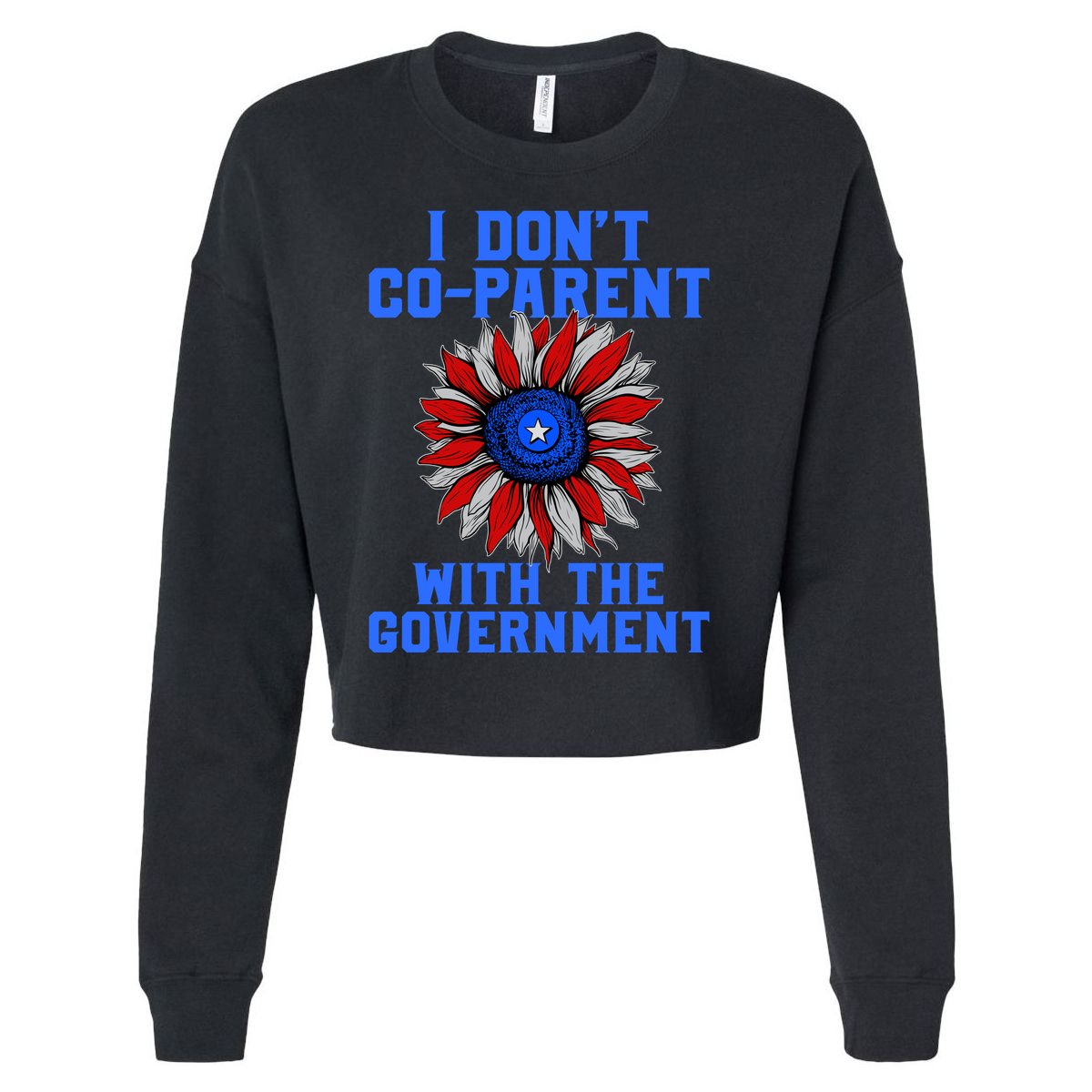 I Don't Co Parent With The Government Cropped Pullover Crew