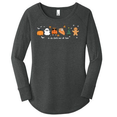 In Da Clerb We All Fam Christmas Thanksgiving Turkey Pumpkin Women's Perfect Tri Tunic Long Sleeve Shirt