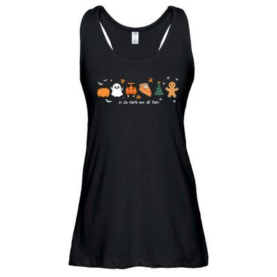 In Da Clerb We All Fam Christmas Thanksgiving Turkey Pumpkin Ladies Essential Flowy Tank