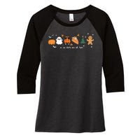 In Da Clerb We All Fam Christmas Thanksgiving Turkey Pumpkin Women's Tri-Blend 3/4-Sleeve Raglan Shirt