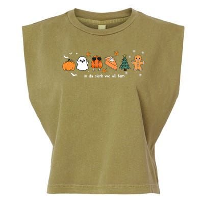 In Da Clerb We All Fam Christmas Thanksgiving Turkey Pumpkin Garment-Dyed Women's Muscle Tee