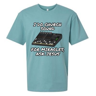 I Do Church Sound For Miracles Ask Jesus Audio Tech Funny Sueded Cloud Jersey T-Shirt
