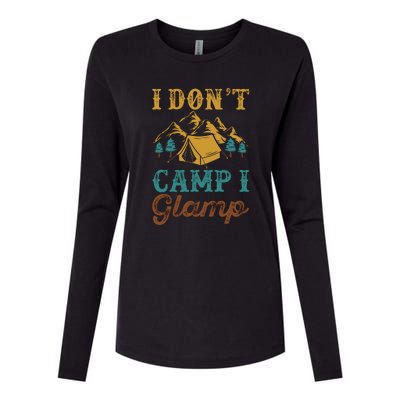 I Dont Camp I Glamp Wilderness Tent Camping Gift Womens Cotton Relaxed Long Sleeve T-Shirt