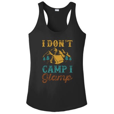 I Dont Camp I Glamp Wilderness Tent Camping Gift Ladies PosiCharge Competitor Racerback Tank