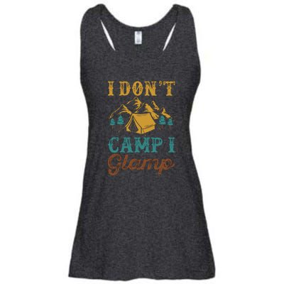 I Dont Camp I Glamp Wilderness Tent Camping Gift Ladies Essential Flowy Tank