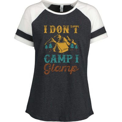 I Dont Camp I Glamp Wilderness Tent Camping Gift Enza Ladies Jersey Colorblock Tee