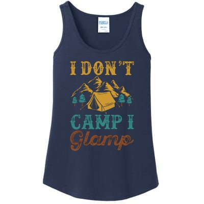 I Dont Camp I Glamp Wilderness Tent Camping Gift Ladies Essential Tank