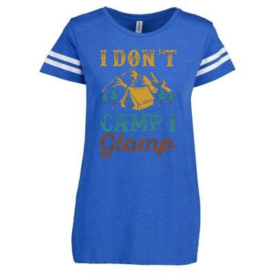 I Dont Camp I Glamp Wilderness Tent Camping Gift Enza Ladies Jersey Football T-Shirt