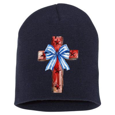 Independence Day Christian 4th Of July Short Acrylic Beanie