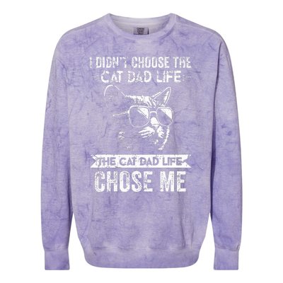 I Didn't Choose The Cat Dad Life The Cat Dad Life Chose Me Colorblast Crewneck Sweatshirt