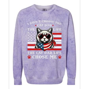 I DidnT Choose The Cat Dad Life The Cat Dad Life Chose Me Colorblast Crewneck Sweatshirt