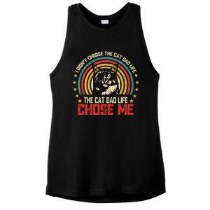 I DidnT Choose The Cat Dad Life The Cat Dad Life Chose Me Ladies PosiCharge Tri-Blend Wicking Tank