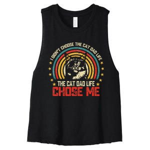 I DidnT Choose The Cat Dad Life The Cat Dad Life Chose Me Women's Racerback Cropped Tank