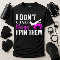 I Don't Chase Boys I Pin Them Shirt  Wrestling Girls  Cooling Performance Crew T-Shirt