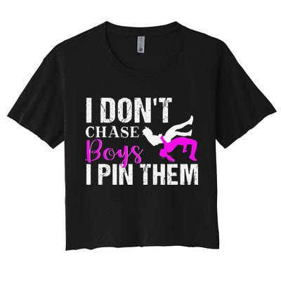 I Don't Chase Boys I Pin Them Shirt  Wrestling Girls  Crop Top