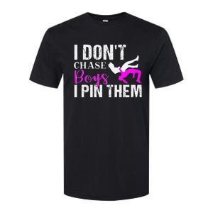 I Don't Chase Boys I Pin Them Shirt  Wrestling Girls  Softstyle CVC T-Shirt