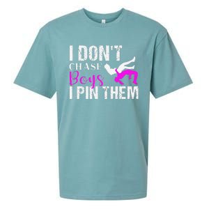 I Don't Chase Boys I Pin Them Shirt  Wrestling Girls  Sueded Cloud Jersey T-Shirt