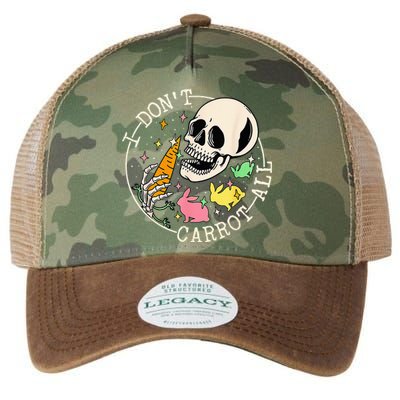 I Don't Carrot All Easter Skull Funny Easter Skeleton Legacy Tie Dye Trucker Hat