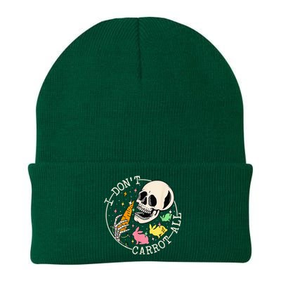 I Don't Carrot All Easter Skull Funny Easter Skeleton Knit Cap Winter Beanie