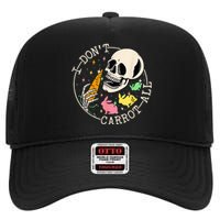 I Don't Carrot All Easter Skull Funny Easter Skeleton High Crown Mesh Back Trucker Hat