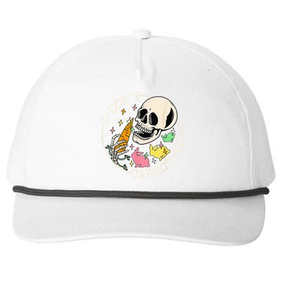 I Don't Carrot All Easter Skull Funny Easter Skeleton Snapback Five-Panel Rope Hat