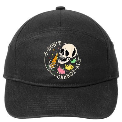 I Don't Carrot All Easter Skull Funny Easter Skeleton 7-Panel Snapback Hat