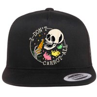 I Don't Carrot All Easter Skull Funny Easter Skeleton Flat Bill Trucker Hat