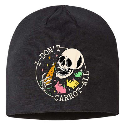 I Don't Carrot All Easter Skull Funny Easter Skeleton Sustainable Beanie