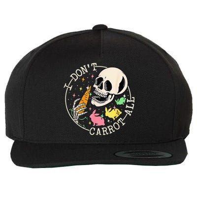 I Don't Carrot All Easter Skull Funny Easter Skeleton Wool Snapback Cap