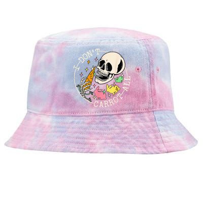 I Don't Carrot All Easter Skull Funny Easter Skeleton Tie-Dyed Bucket Hat