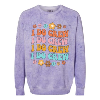 I Do Crew Bride & Bridesmaid Groovy Bachelorette Matching Colorblast Crewneck Sweatshirt