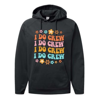 I Do Crew Bride & Bridesmaid Groovy Bachelorette Matching Performance Fleece Hoodie