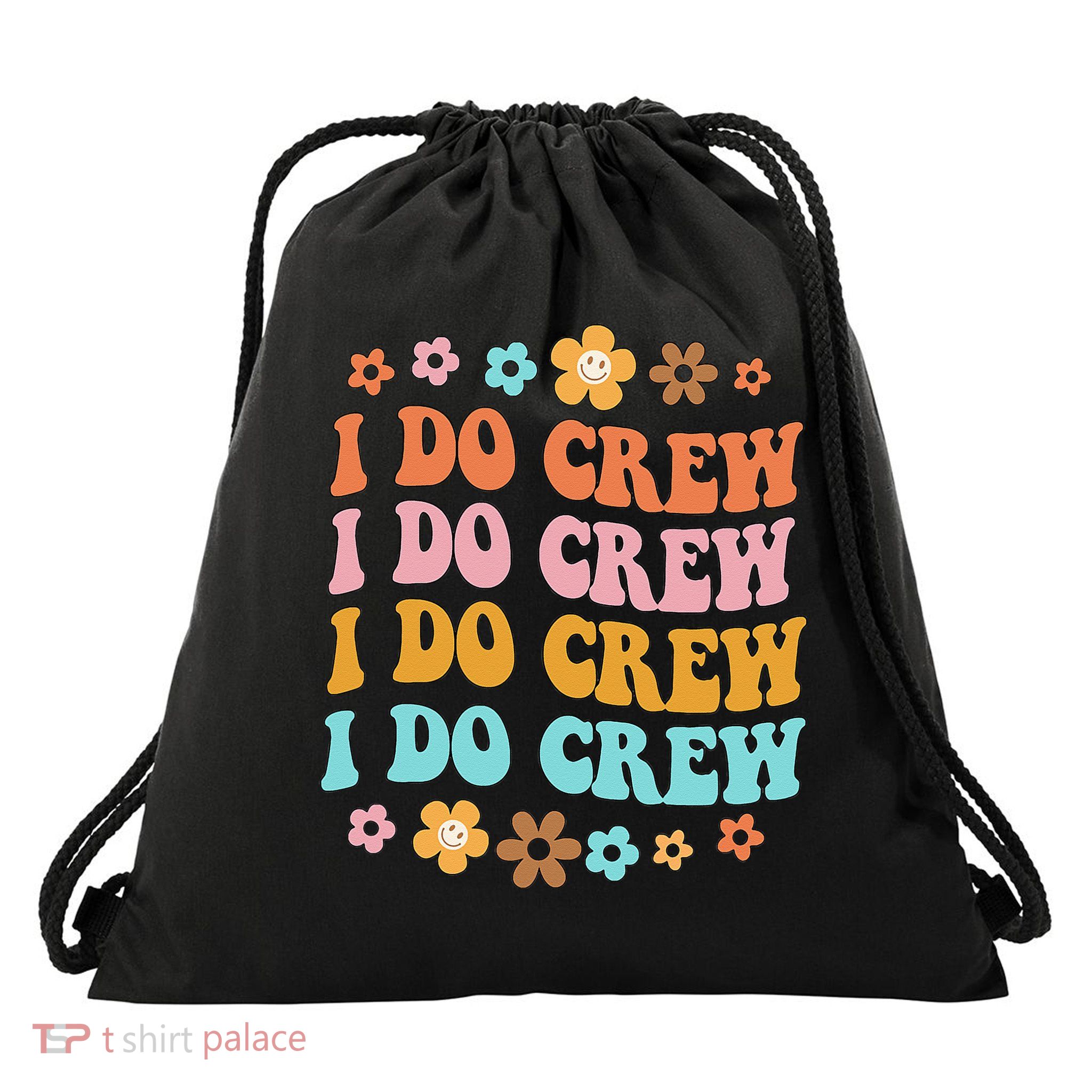 I Do Crew Bride & Bridesmaid Groovy Bachelorette Matching Drawstring Bag