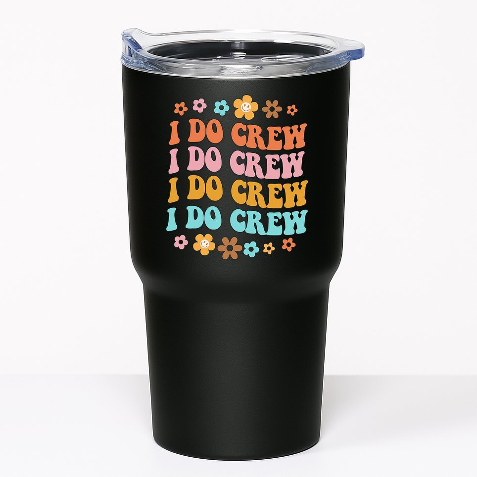 I Do Crew Bride & Bridesmaid Groovy Bachelorette Matching Tumbler