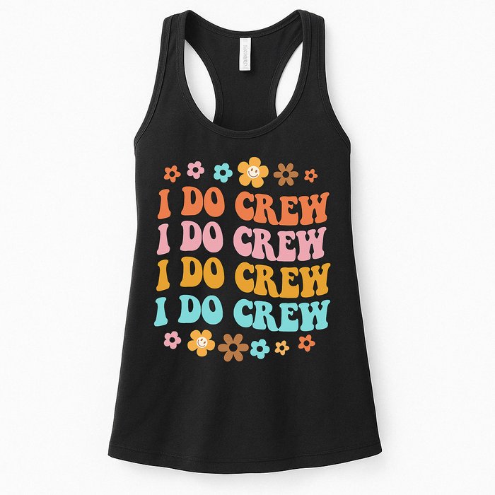 I Do Crew Bride & Bridesmaid Groovy Bachelorette Matching Womens Tank Top
