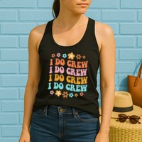 I Do Crew Bride & Bridesmaid Groovy Bachelorette Matching Womens Tank Top