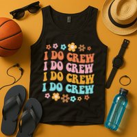 I Do Crew Bride & Bridesmaid Groovy Bachelorette Matching Tank Top