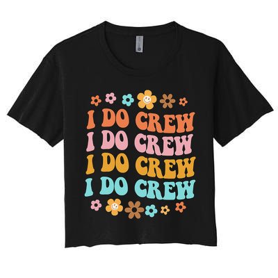 I Do Crew Bride & Bridesmaid Groovy Bachelorette Matching Crop Top