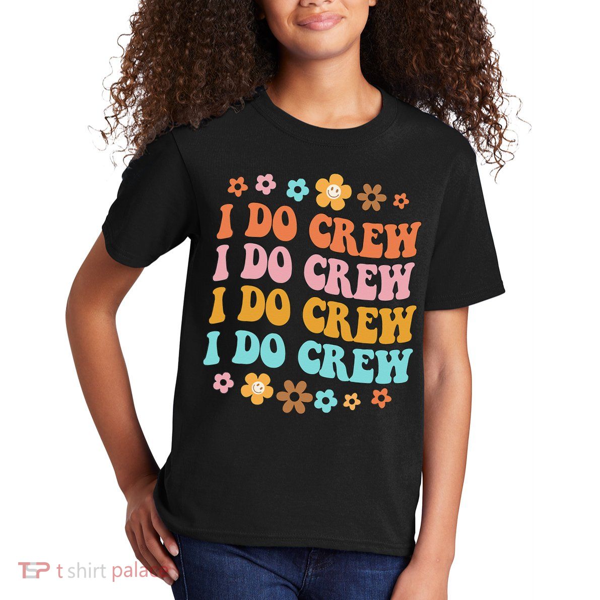 I Do Crew Bride & Bridesmaid Groovy Bachelorette Matching Kids T-Shirt