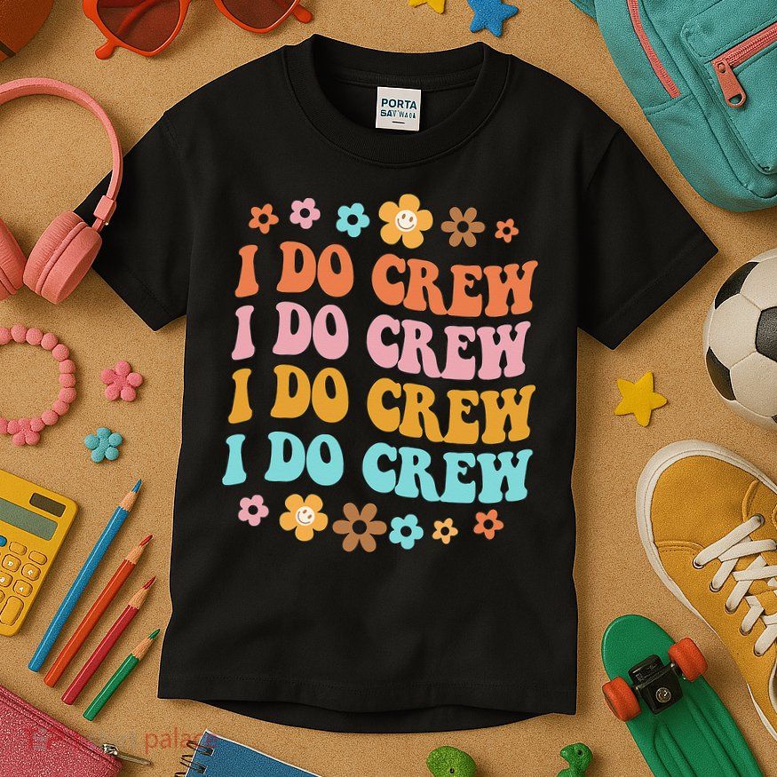 I Do Crew Bride & Bridesmaid Groovy Bachelorette Matching Kids T-Shirt