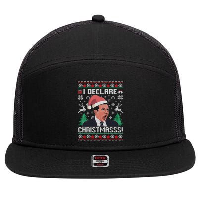 I Declare Christmas, The Office Christmas Sweater 7 Panel Mesh Trucker Snapback Hat