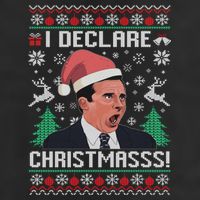 I Declare Christmas, The Office Christmas Sweater 7 Panel Mesh Trucker Snapback Hat
