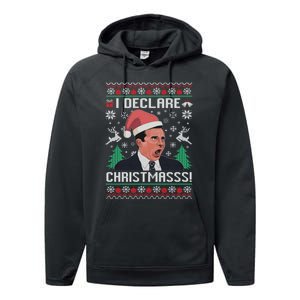 I Declare Christmas, The Office Christmas Sweater Performance Fleece Hoodie