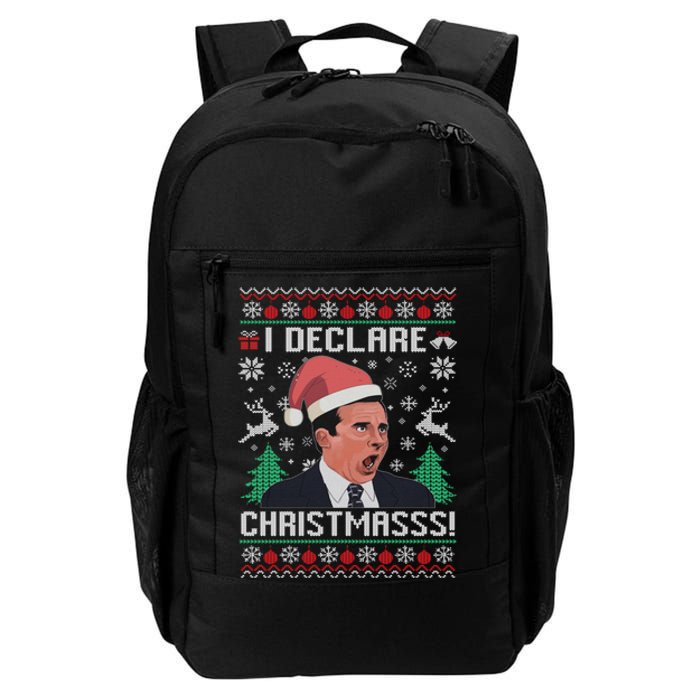 I Declare Christmas, The Office Christmas Sweater Daily Commute Backpack