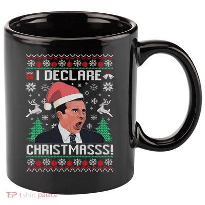 I Declare Christmas, The Office Christmas Sweater 11oz C Handle Ceramic Mug