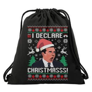 I Declare Christmas, The Office Christmas Sweater Drawstring Bag