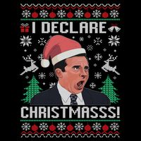 I Declare Christmas, The Office Christmas Sweater Drawstring Bag